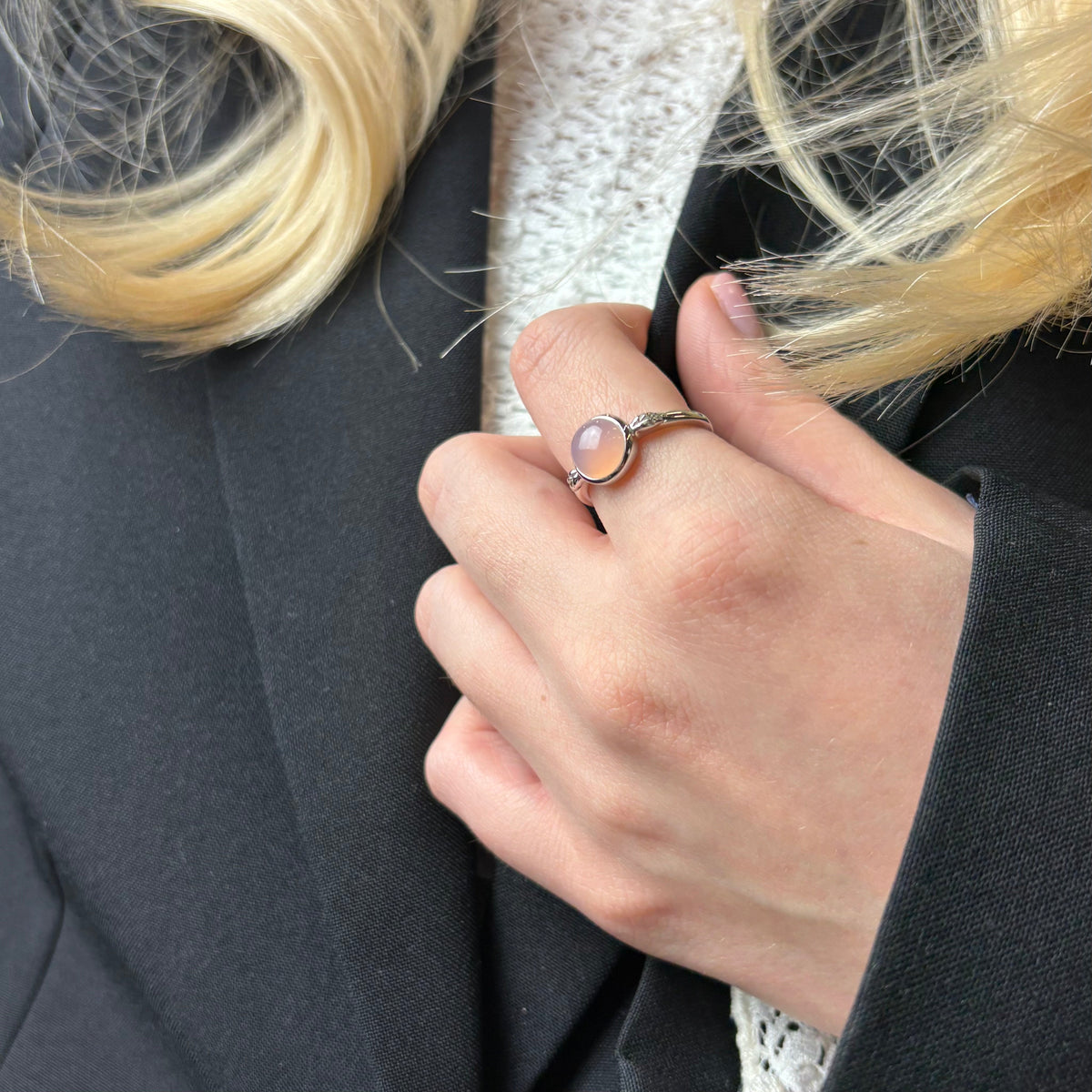 Christina Pink Chalcedony ring i sølv – model 800-3.25.A – billede 2