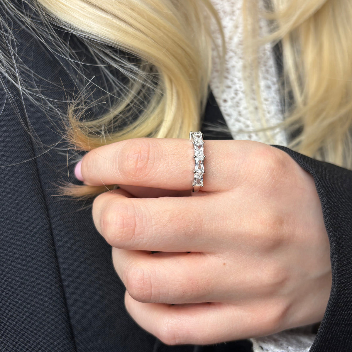 Christina White Baguette ring i sølv – model 800-9.1.A – billede 2