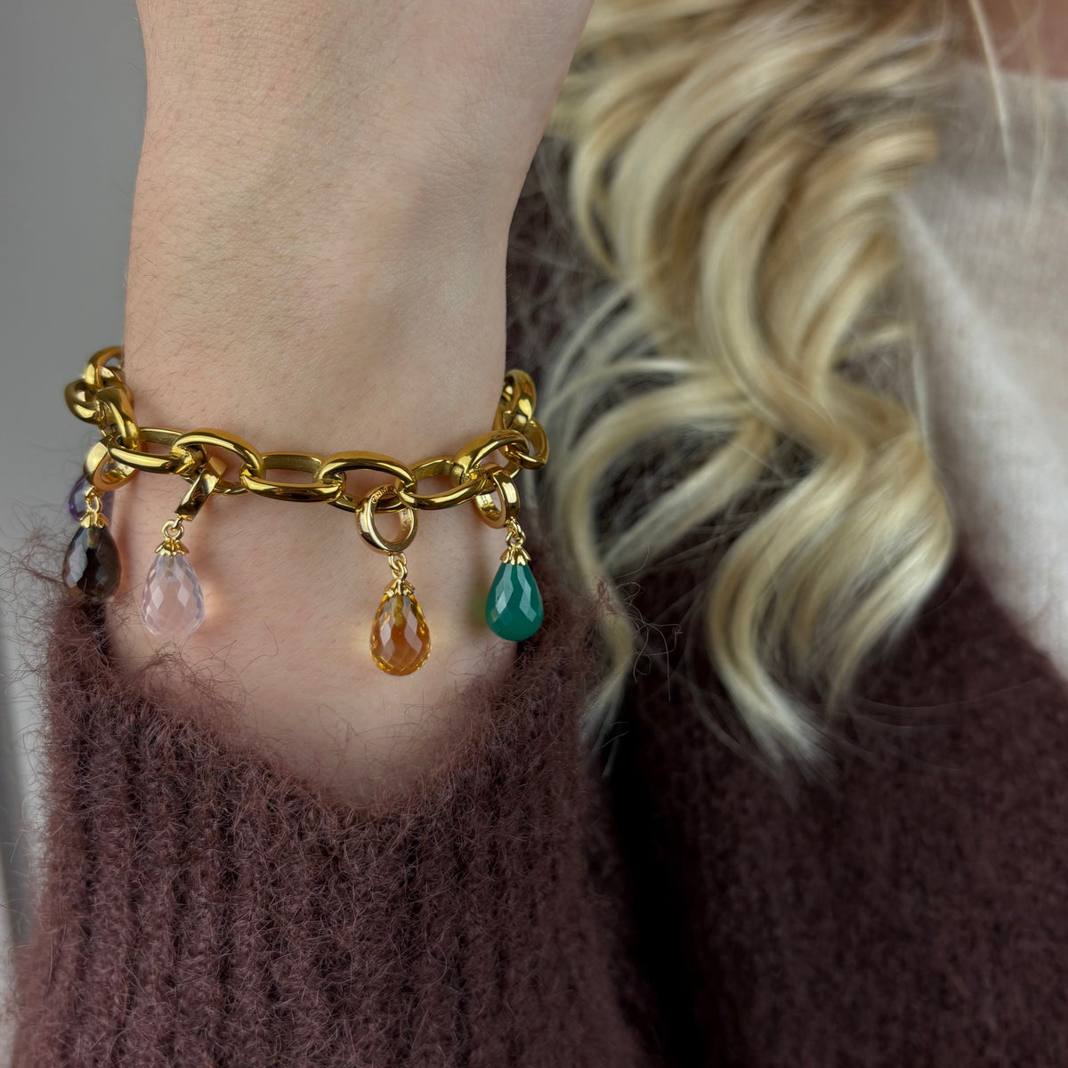 Christina Green Onyx drop charm i forgyldt sølv – model 610-G01GREEN – billede 3