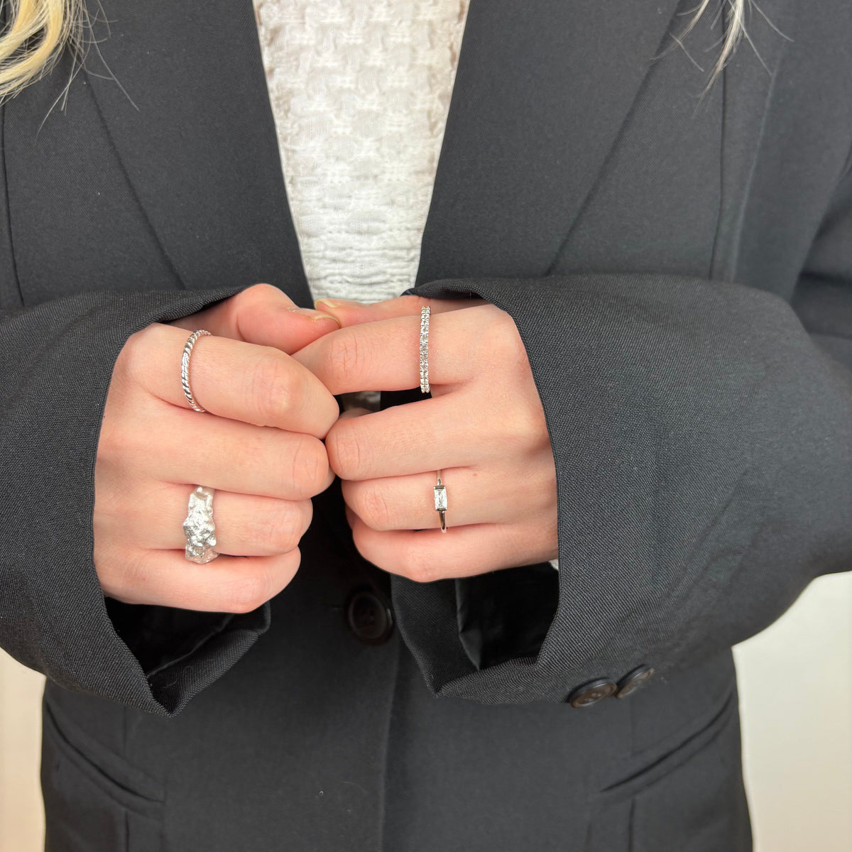 Christina White single Baguette ring i sølv – model 800-1.15.A – billede 3