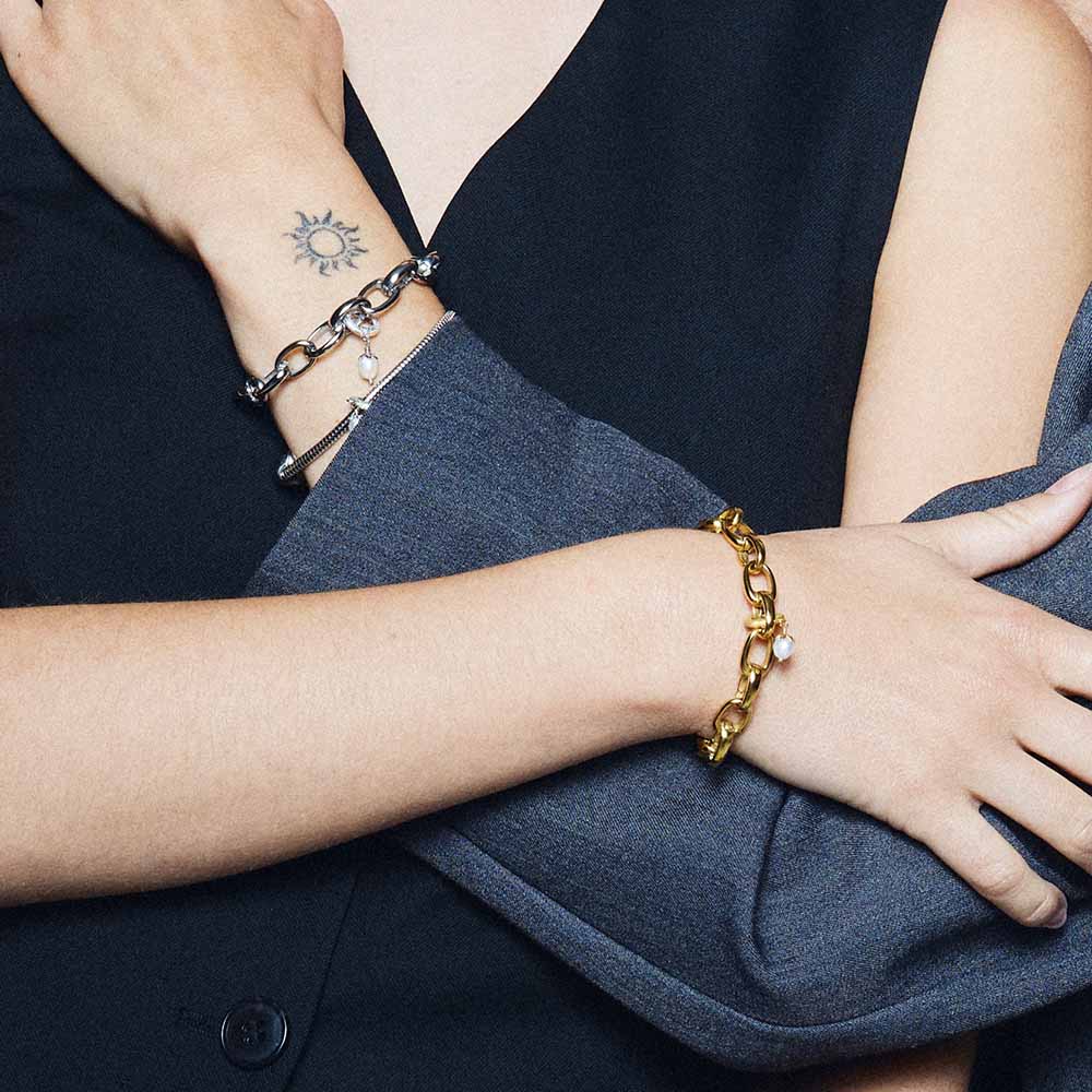Christina Embrace Forgyldt Link armbånd i forgyldt sølv – billede 2