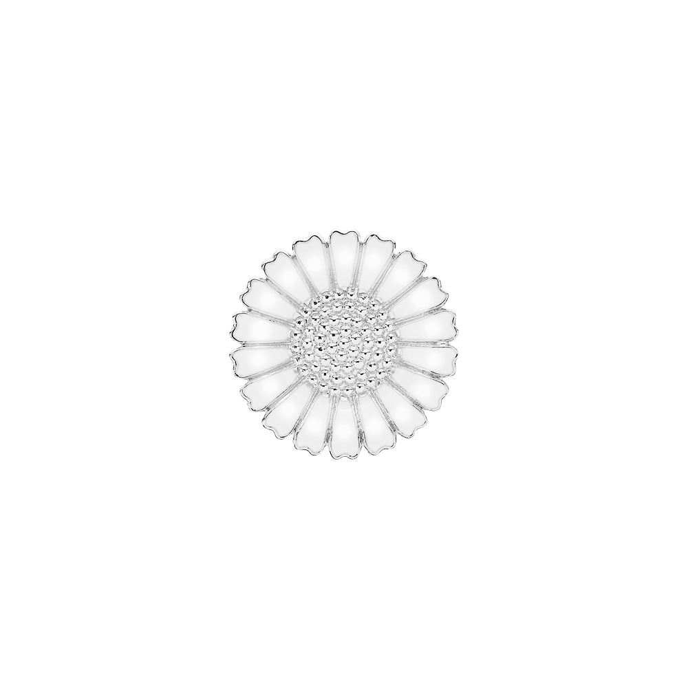 Lund Copenhagen Marguerit broche med 1x25mm hvid emalje i sølv – model 904025-H