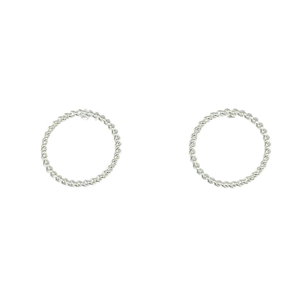 Sølv ørestik, snoet cirkel - Model: 011-35884