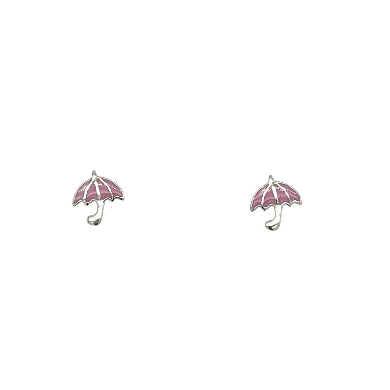 Sølv ørestik, Paraply med emalje - Model: 041-65288/RD
