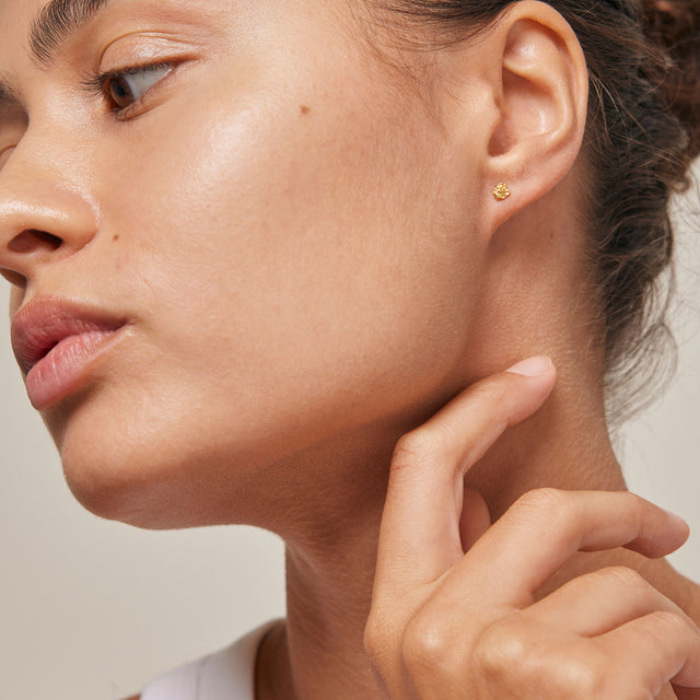 Enamel -  Forgyldt Rio Mini øreringe - Model: E331GM