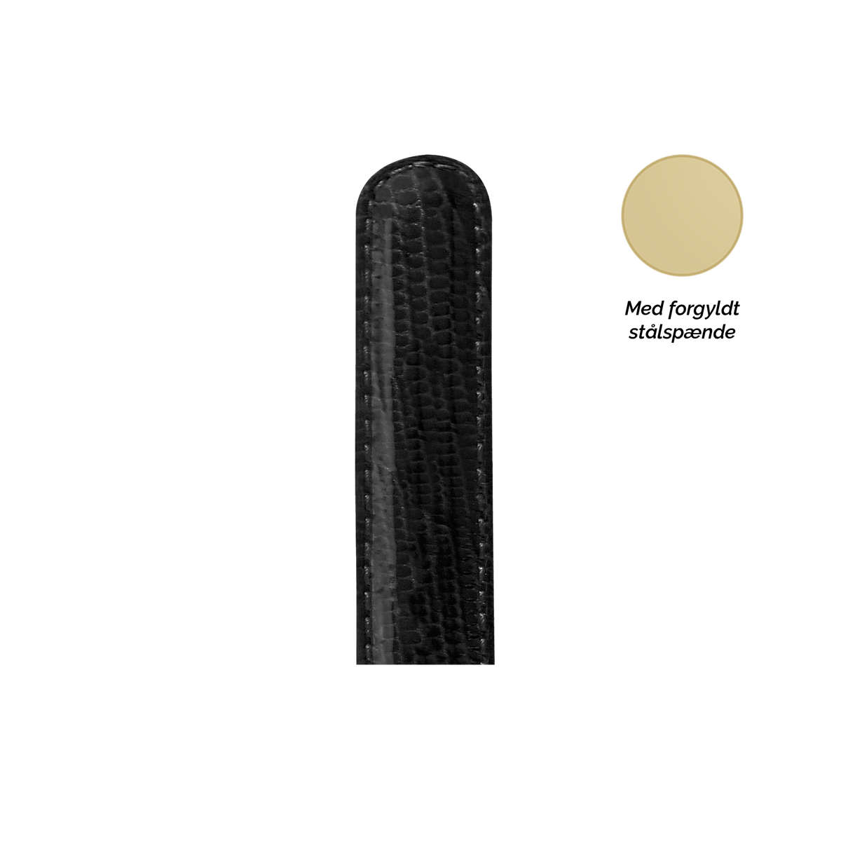 Christina Collect urrem sort 16 mm i forgyldt stål – model SG16BLACK