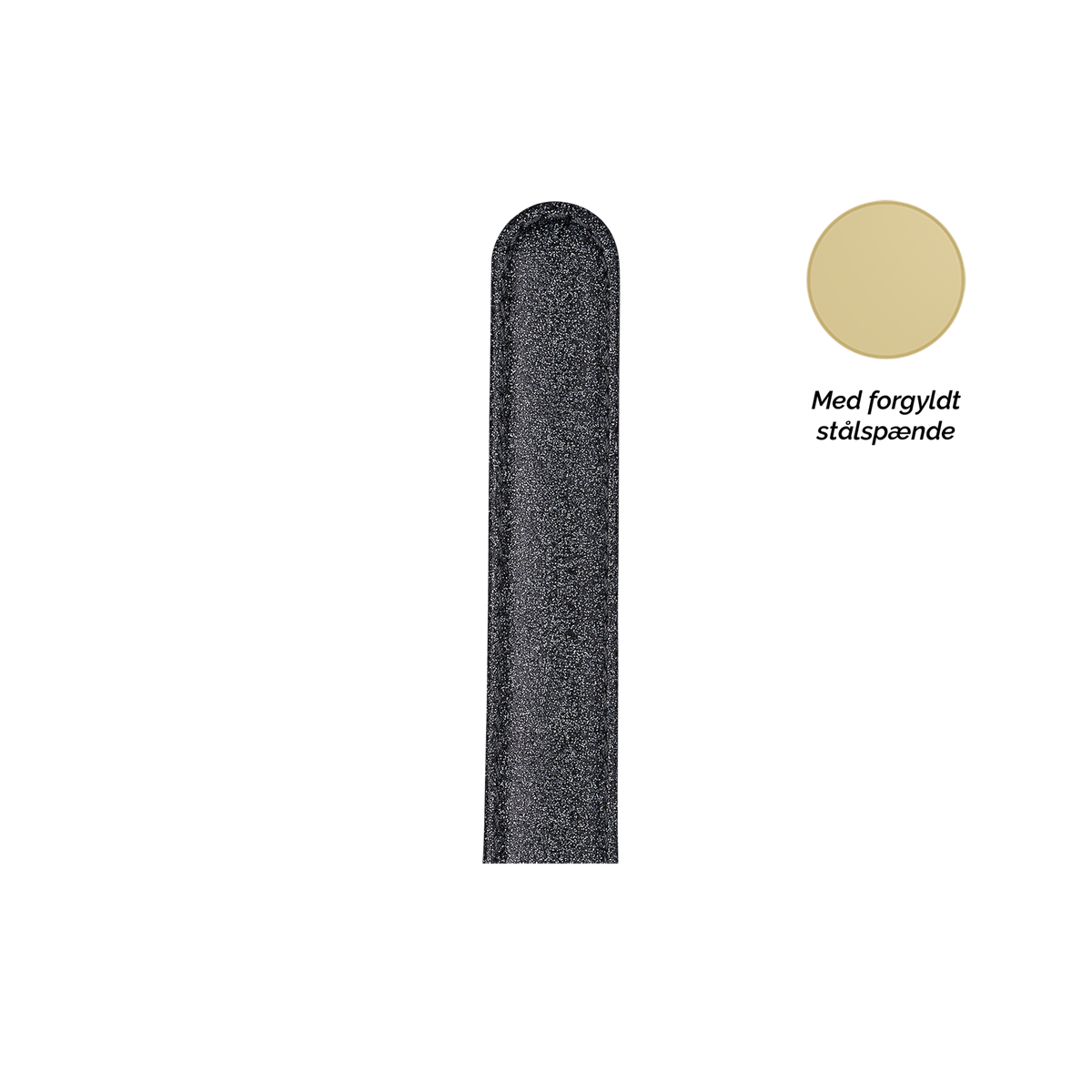 Christina Collect urrem glitrende 16 mm i forgyldt stål – model SG16SPARKLINGBLACK