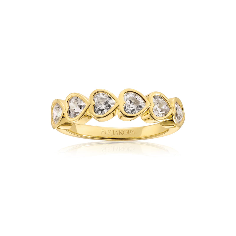 SIF JAKOBS - AMORINO ring, forgyldt - MODEL: R2494-CZ-YG