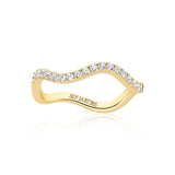 SIF JAKOBS - Ellera Waves Ring, Forgyldt sølv - MODEL: R3869-CZ-YG