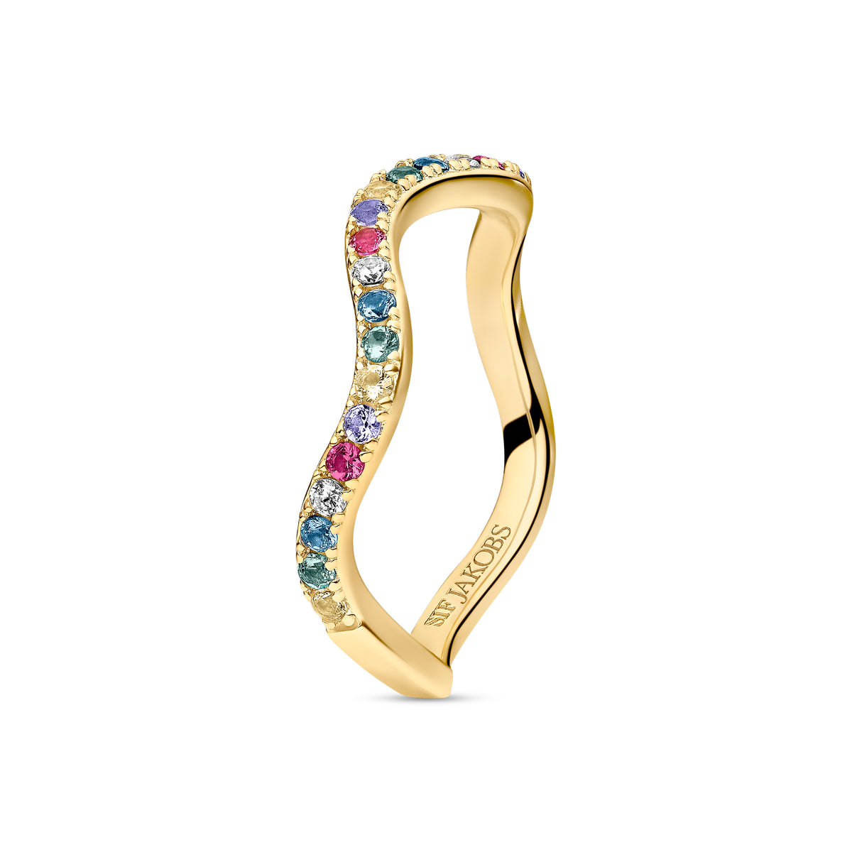 SIF JAKOBS - Ring Ellera Waves farvede sten- Model: r3869-xcz-yg