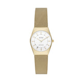 Skagen - Forgyldt SOLAR dameur, hvid skive og meshlænke - Model: SKW3077