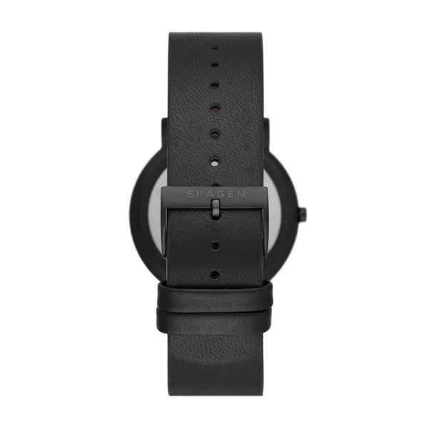 Skagen - Herre ur med sort skive og sort læderrem - Modelnr.: SKW6902