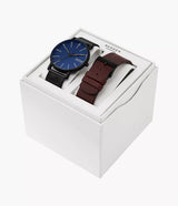 Skagen - Elegant herreur i sort og blå - Modelnr: SKW6933SET