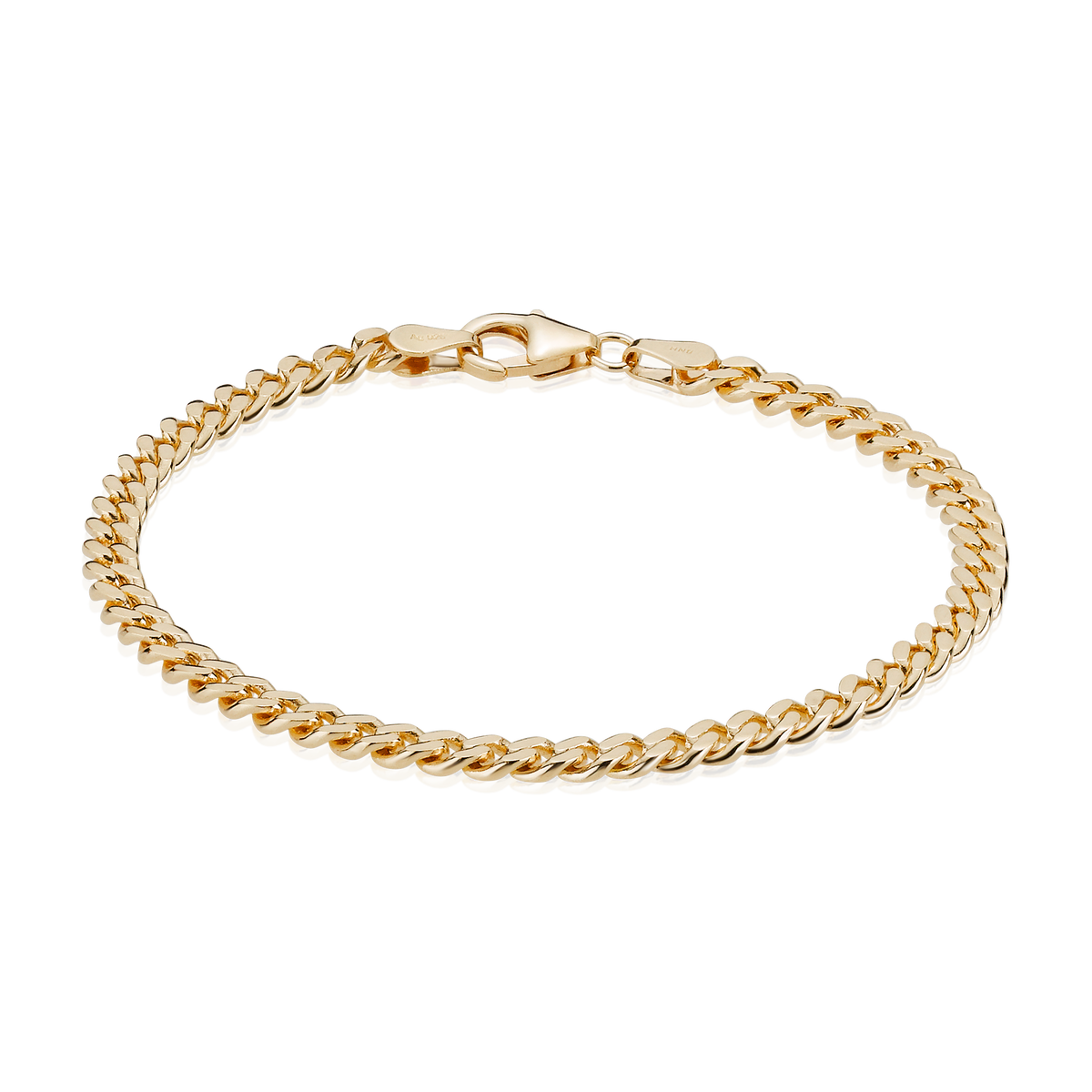 Panserarmbånd facet i forgyldt sølv – 1,25 mm