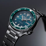 Seiko - 5 sport automatik herreur, stål med lænke, grøn skive, 100m - Model: SRPD61K1