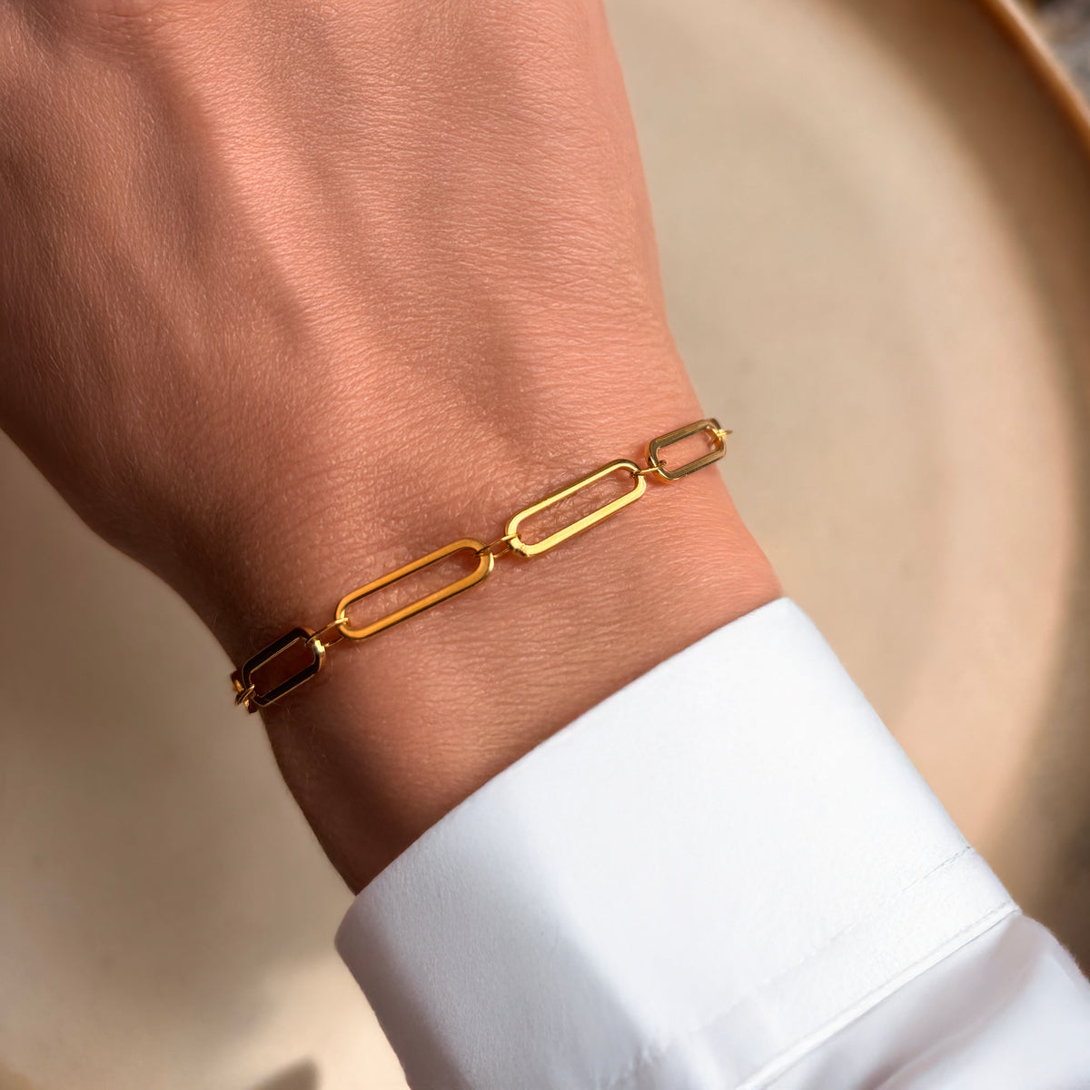 Scrouples - Armbånd, forgyldt stål, longlink - Model: ST30023A,M
