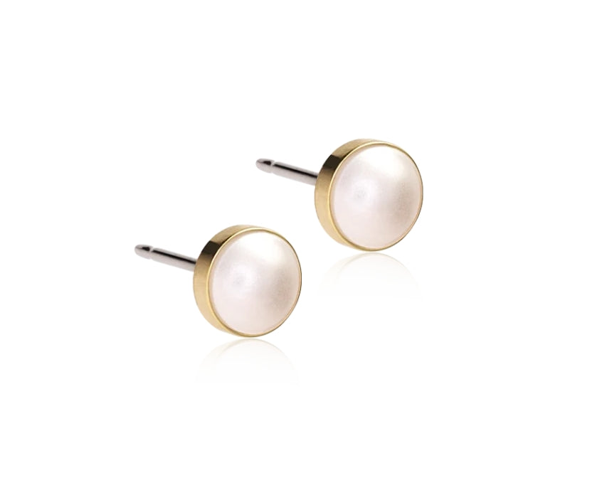 Blomdahl-BEZEL PEARL ØRERINGE-model 15-1309-59