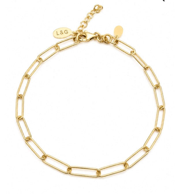 L&G - Armbånd med lange led - forgyldt sølv - Modelnr: LG-2060721