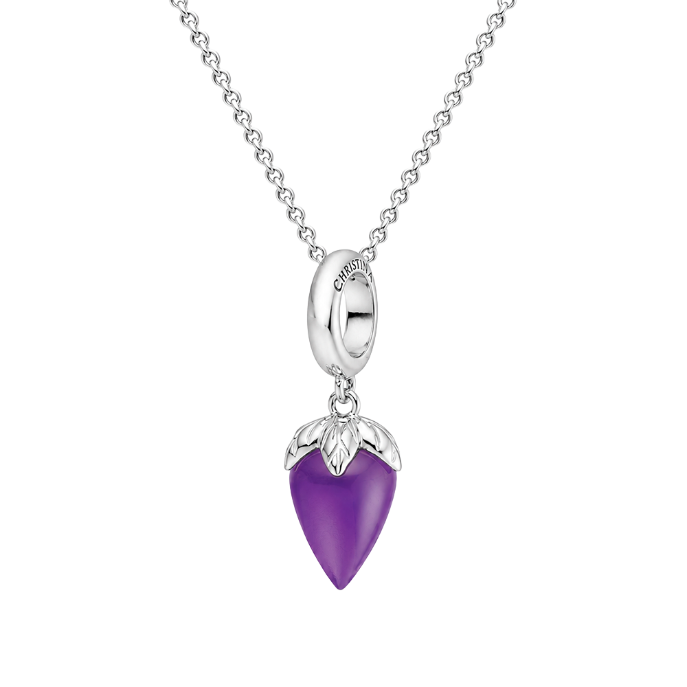 Christina Purple Chalcedony hænger-charm 4 mm i sølv – model 623-S249PURPLE