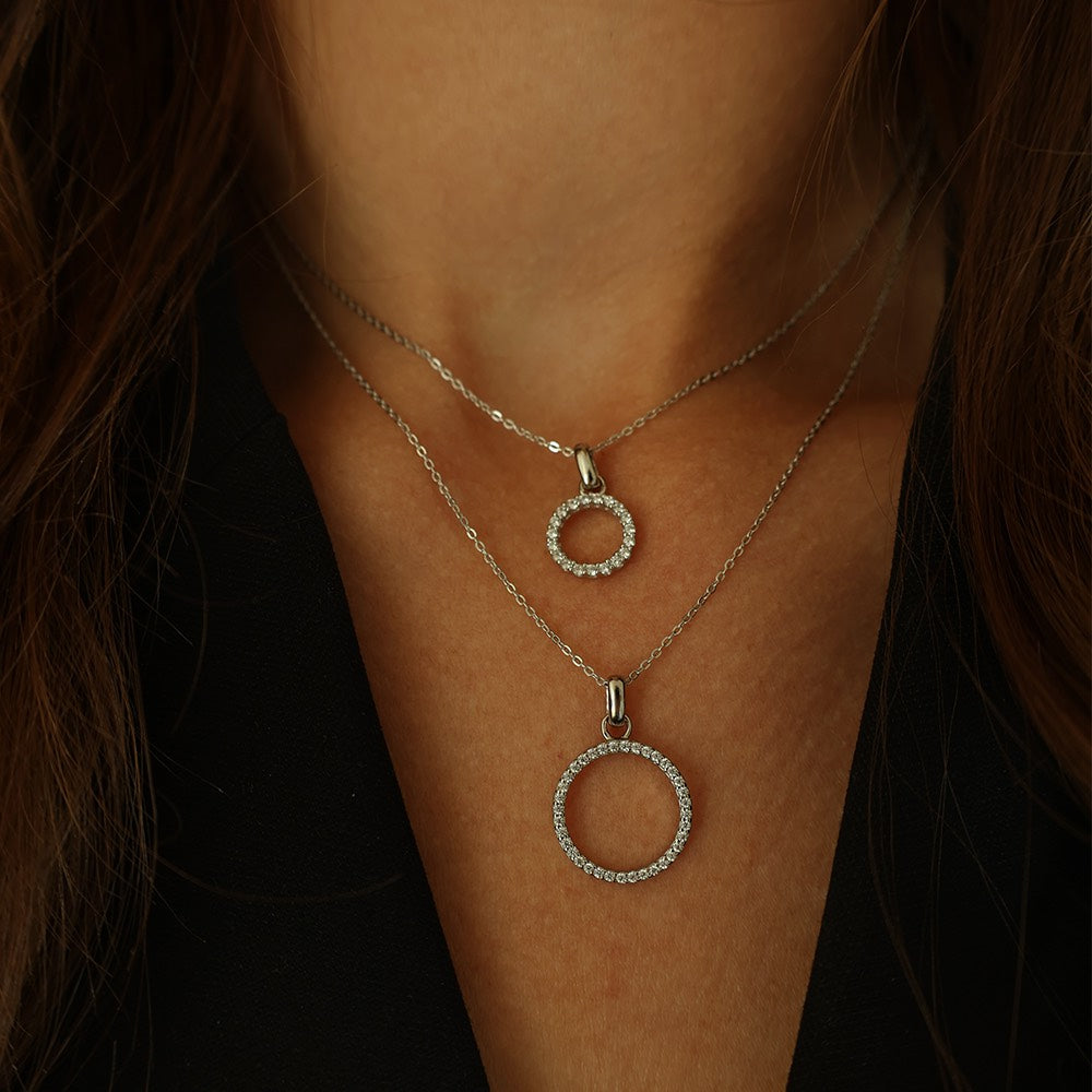 Christina Sparkly Circle vedhæng i sølv – model 680-S06 – billede 2