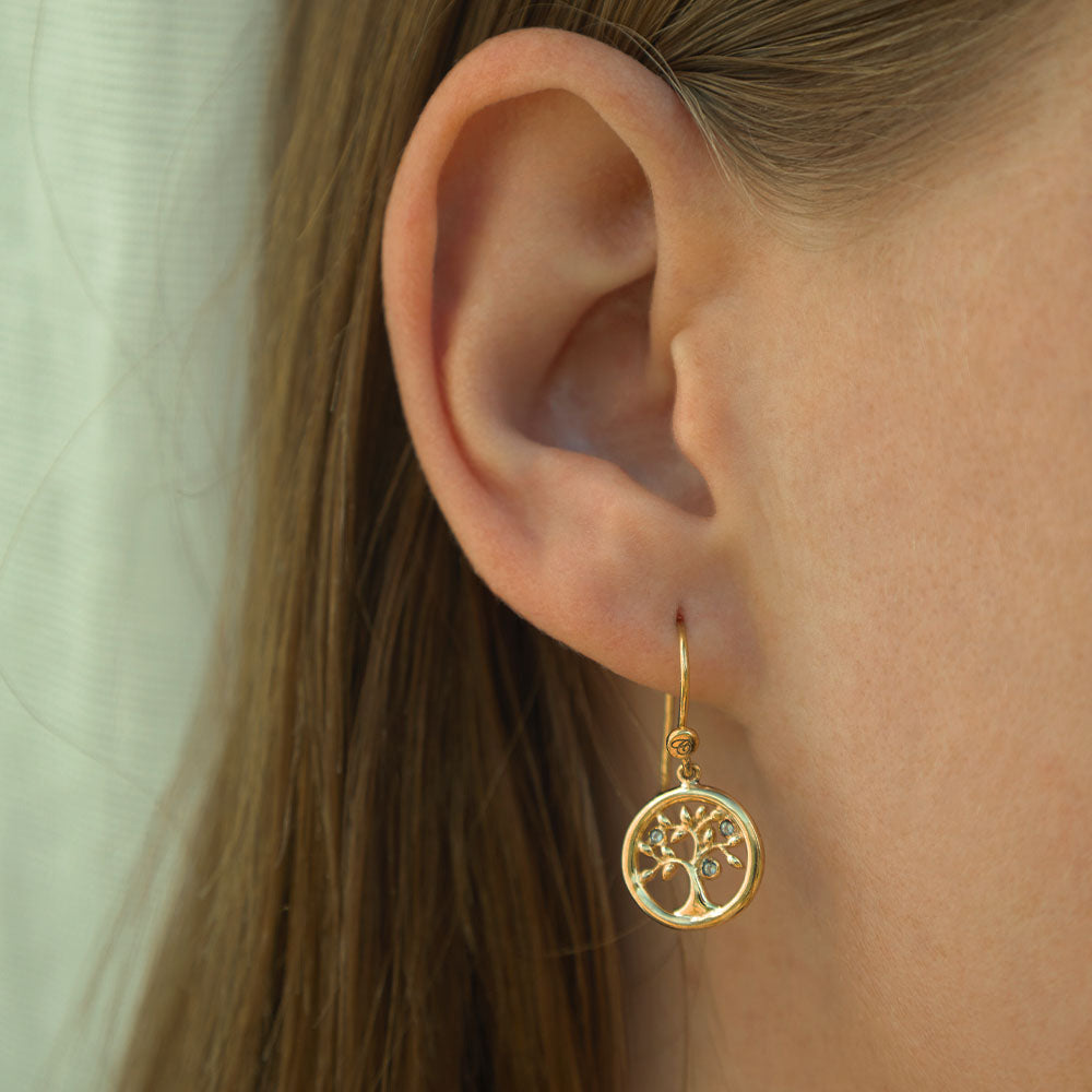 Christina Tree of Life ørehængere i forgyldt sølv – model 670-G21 – billede 2