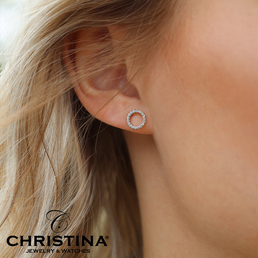 Christina Sparkly Circles 8mm ørestikker i sølv – model 671-S36 – billede 3