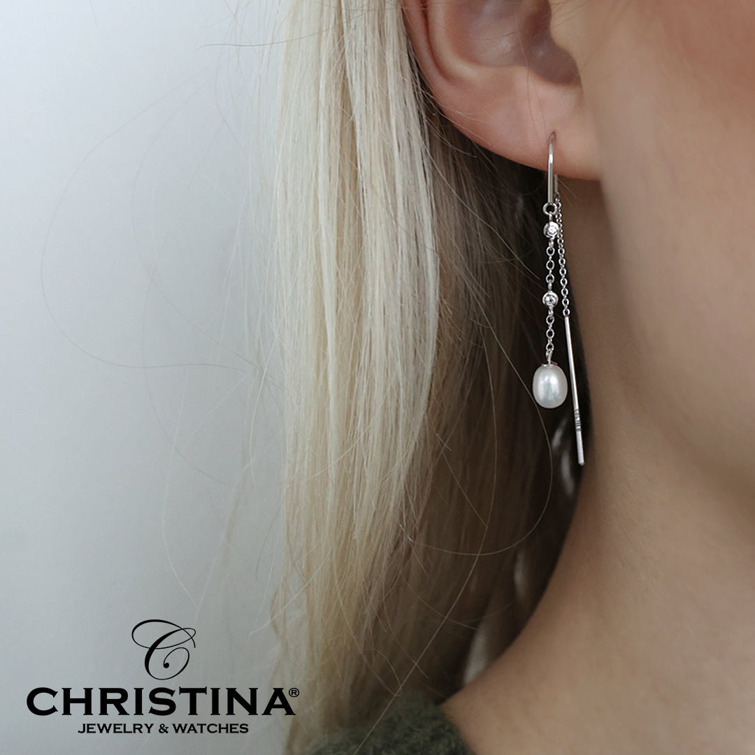 Christina Pearl Drops ørehængere i sølv – model 670-S53 – billede 2