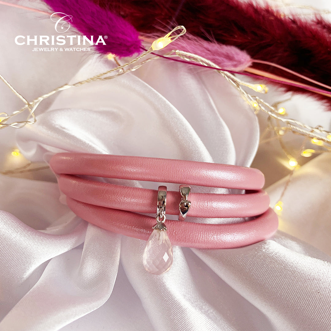 Christina Rose Quartz Drop charm i sølv – model 610-S01ROSE – billede 5
