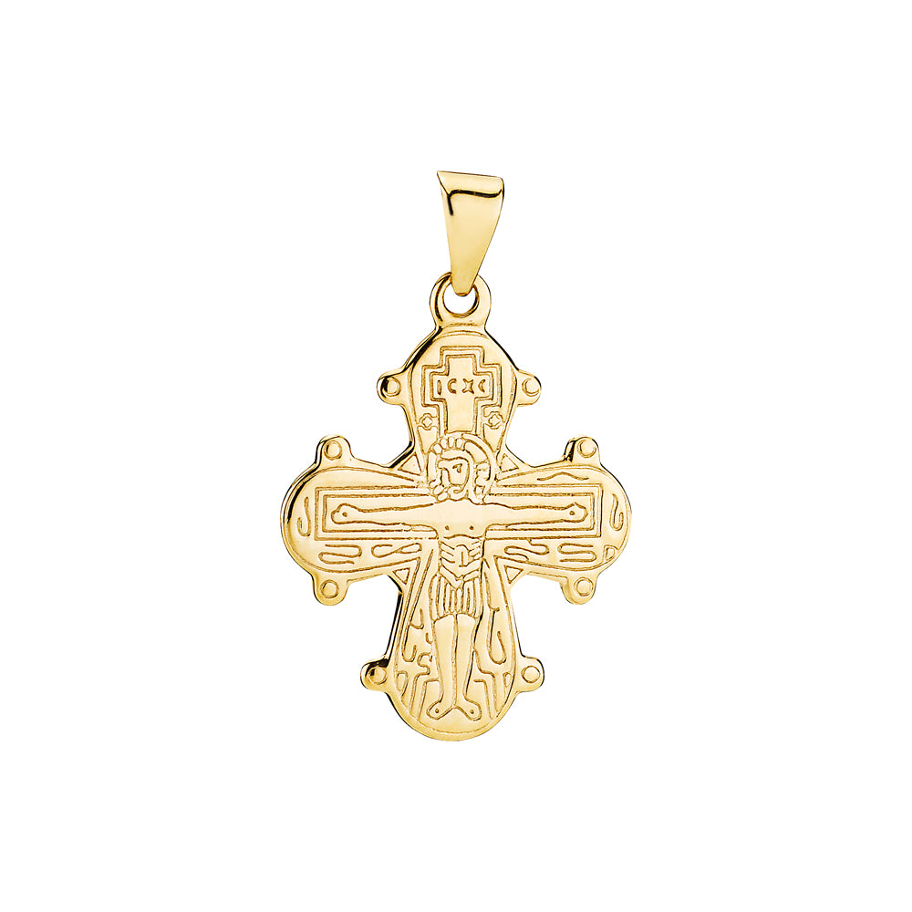 Lund Copenhagen Vedhæng Dagmarkors glat bagside 18x16 mm i 8 kt. guld – model 306016-UG