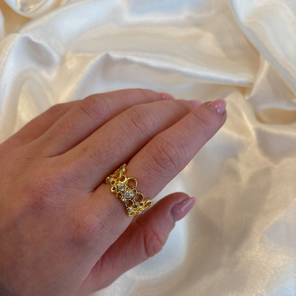 Christina Cocktail ring i forgyldt sølv – model 800-5.2.B – billede 2