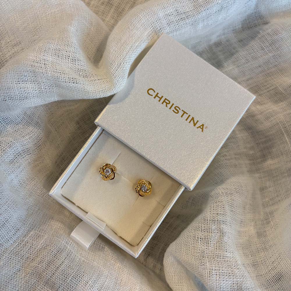 Christina Knot ørestikker i forgyldt sølv – model 671-G63 – billede 3