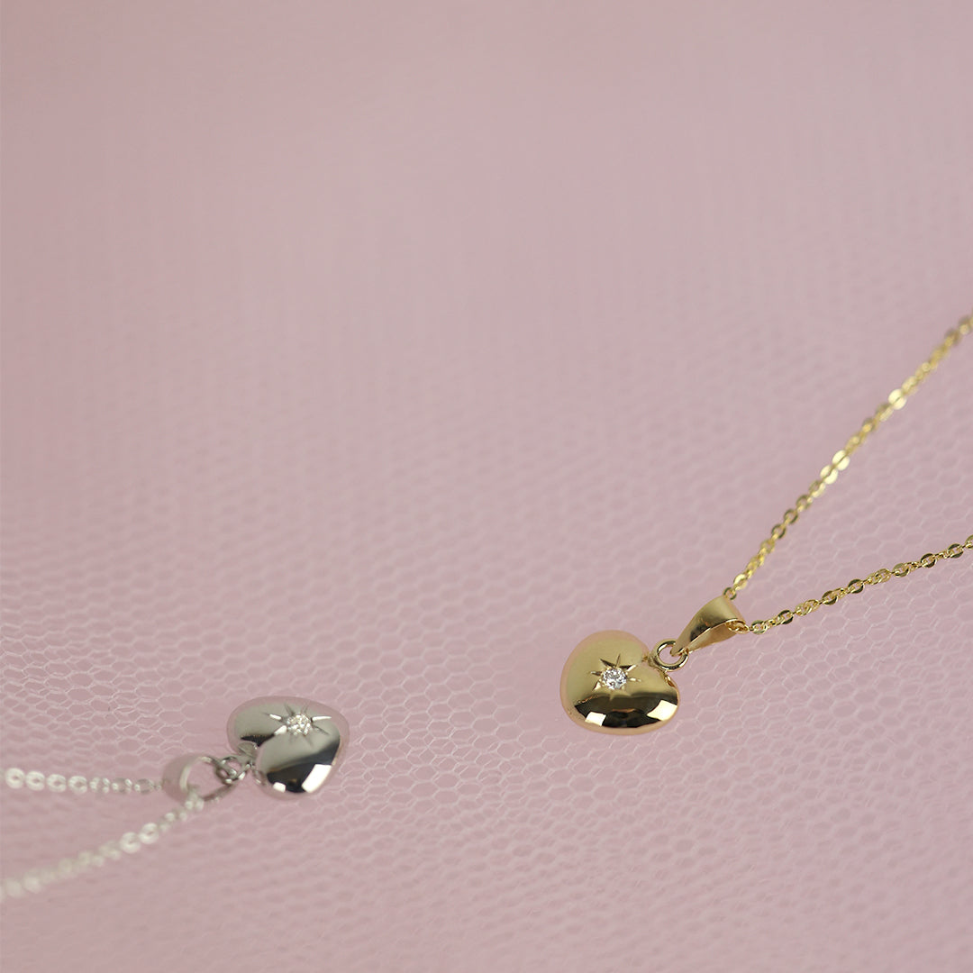 Aagaard Hjerte Vedhæng 9 x 11 mm med Labgrown Diamant 0,03 Ct. Sterling Sølv