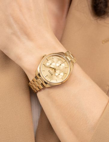 Hugo Boss - Sage Sport - Guld double dameur med lænke - Model: 1502803