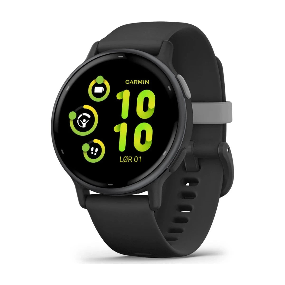 Garmin - Vívoactive® 5 Slate aluminium urkrans med sort urkasse og silikonerem - Model: 010-02862-10