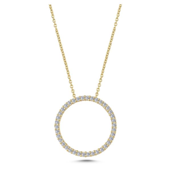 Nuran - 14 kt. cirkel vedhæng med 0,38 ct. w/si brillanter, uden kæde - Model: V2206 038 RG