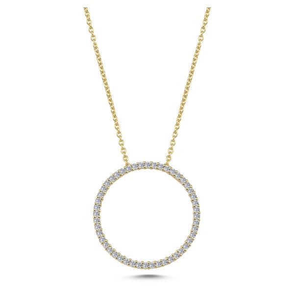 Nuran - 14 kt. cirkel vedhæng med 0,29 ct. w/si brillanter, uden kæde - Model: V2205 029 RG