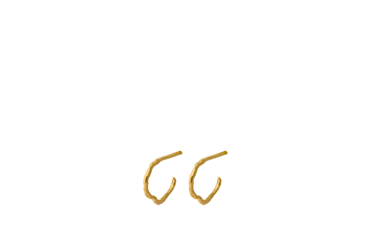 Pernille Corydon - Twig Hoops, forgyldt - Model: E-314-GP