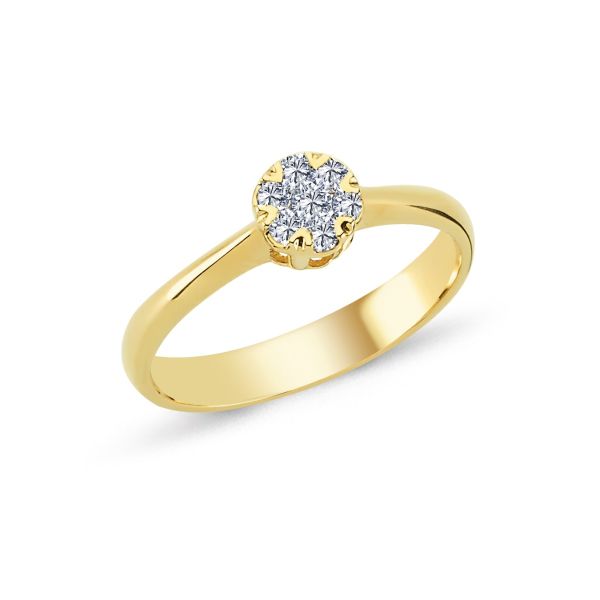 Nuran - Flora - Guld ring, 14 kt. med diamanter - Model: L1967 017 RG