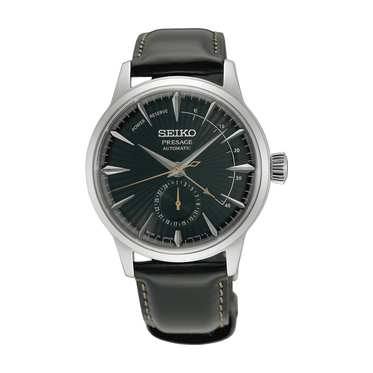 Seiko - Herreur, Presage, Stål med læderrem og automatik værk - Model: SSA459J1
