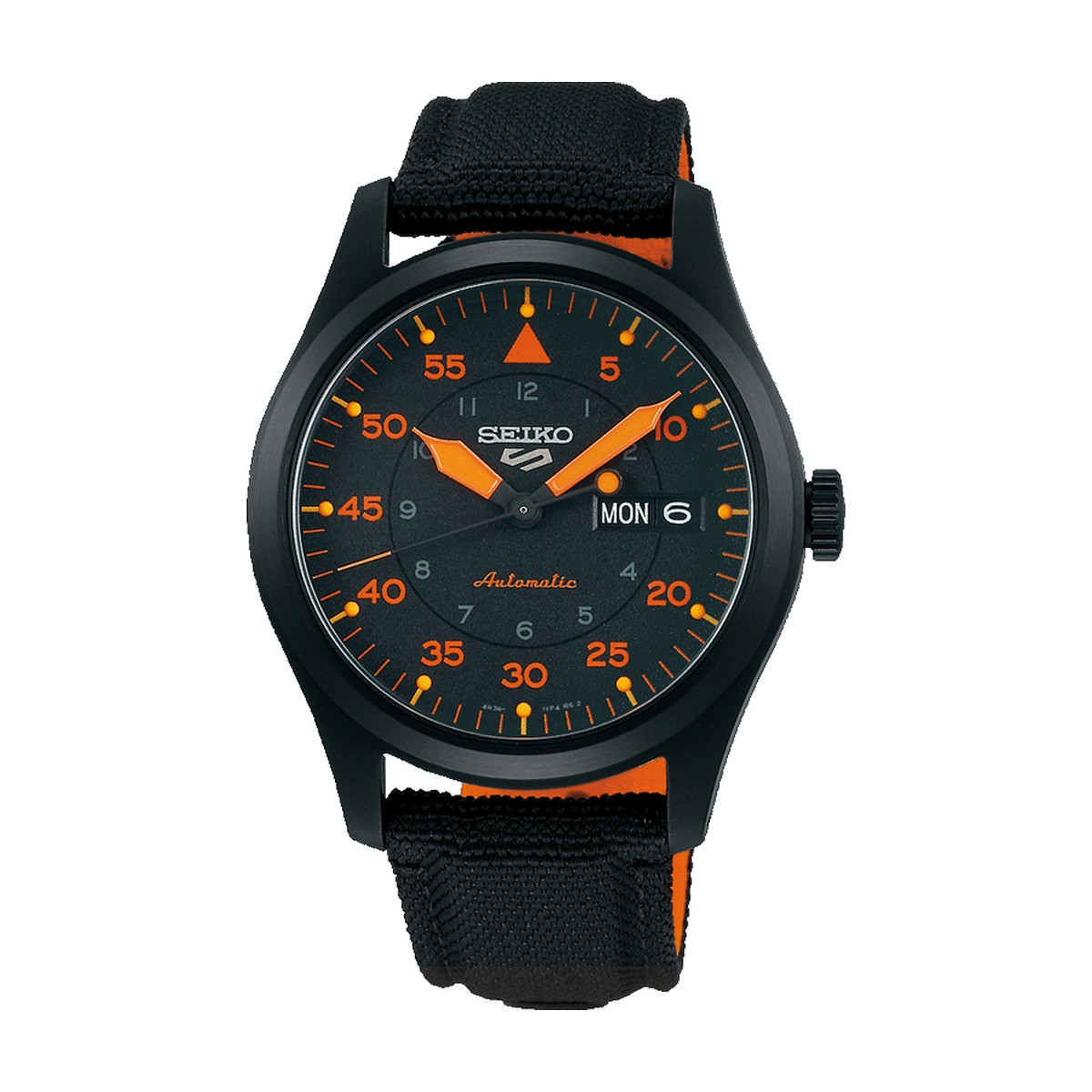 Seiko - Seiko 5 sport automatic herreur, hard coated sort stål - Model: SRPH33K1