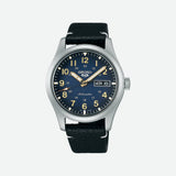 Seiko -  Seiko 5 sport automatic herreur, stål m. sort læderrem og mørkeblå skive - Model: SRPG39K1