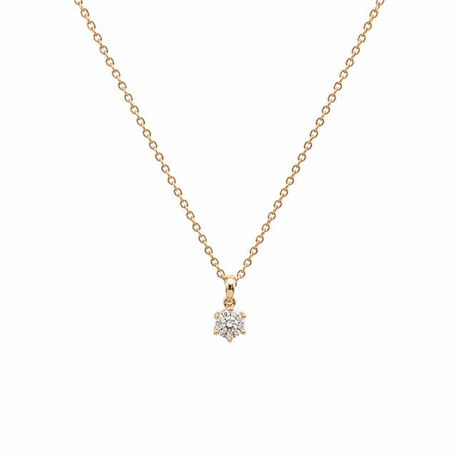 14kt Guld vedhæng-  m. 0,085ct tw/si brillant - 40-70585-1850