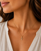 Amore Jewelry - 14 kt. guld vedhæng, kors med diamant, 0,02ct w/si