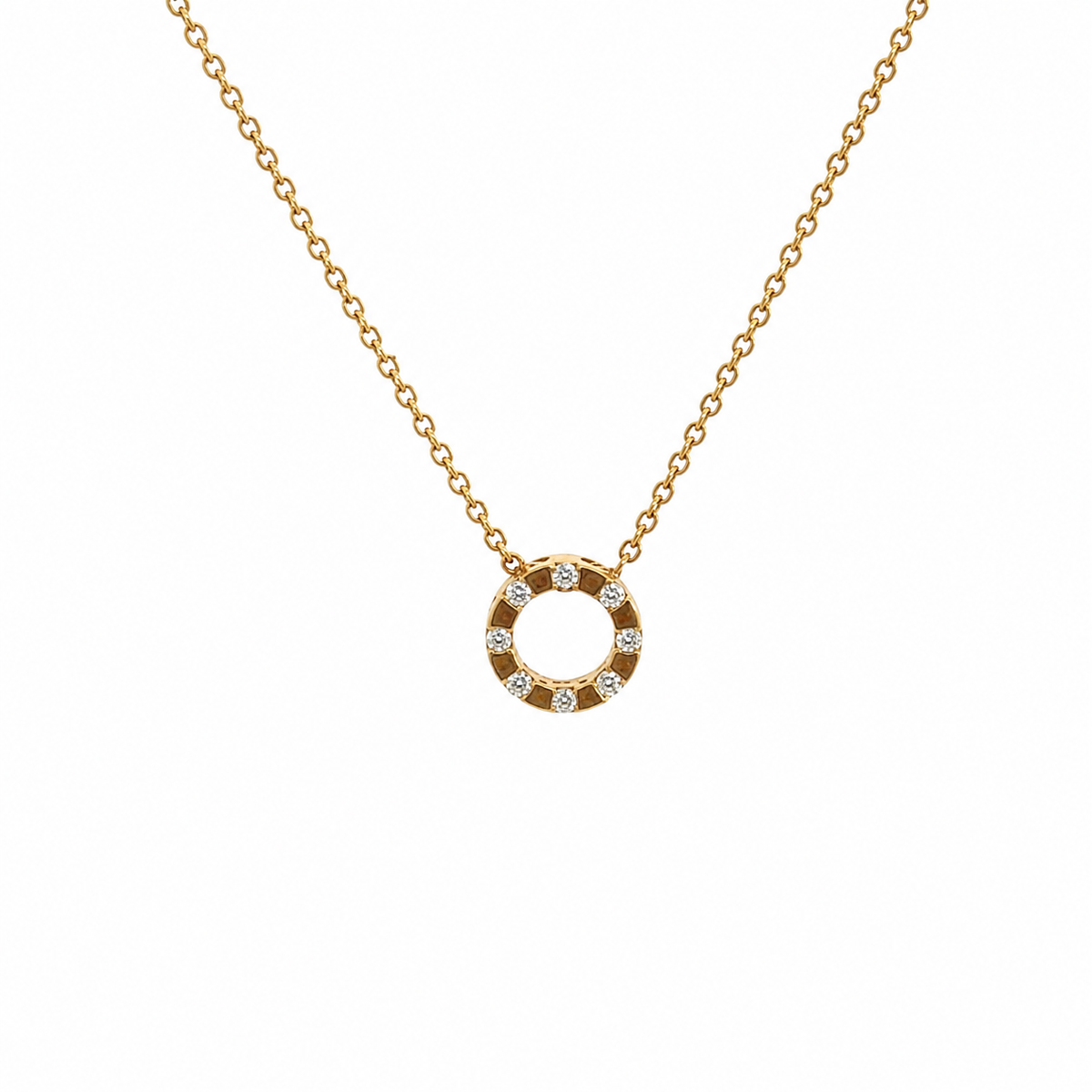 14 kt. Diamant guld kæde m. 0,06 ct tw/si