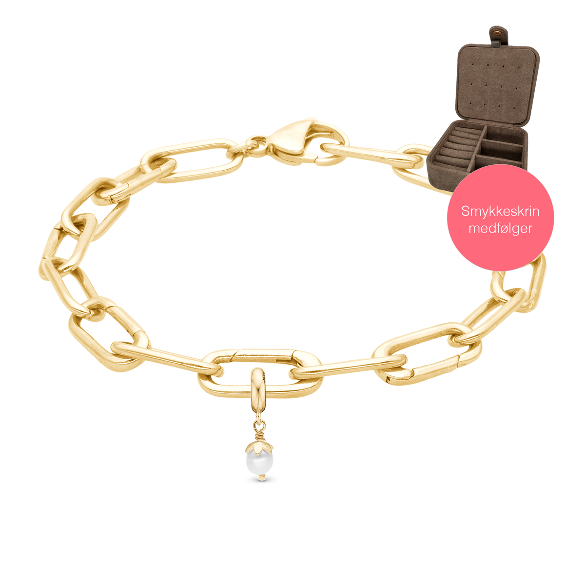 Christina Embrace Forgyldt Small Link armbånd i forgyldt sølv
