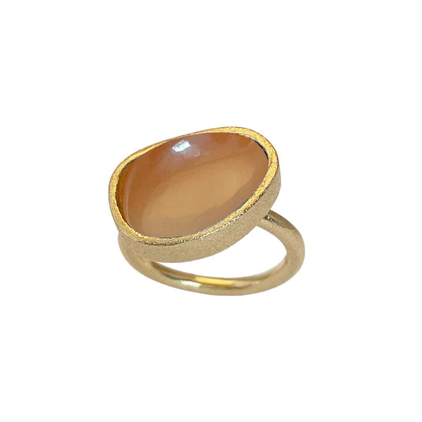 Heiring - Forgyldt KOLO ring med orange - Model: 53-3-04FG