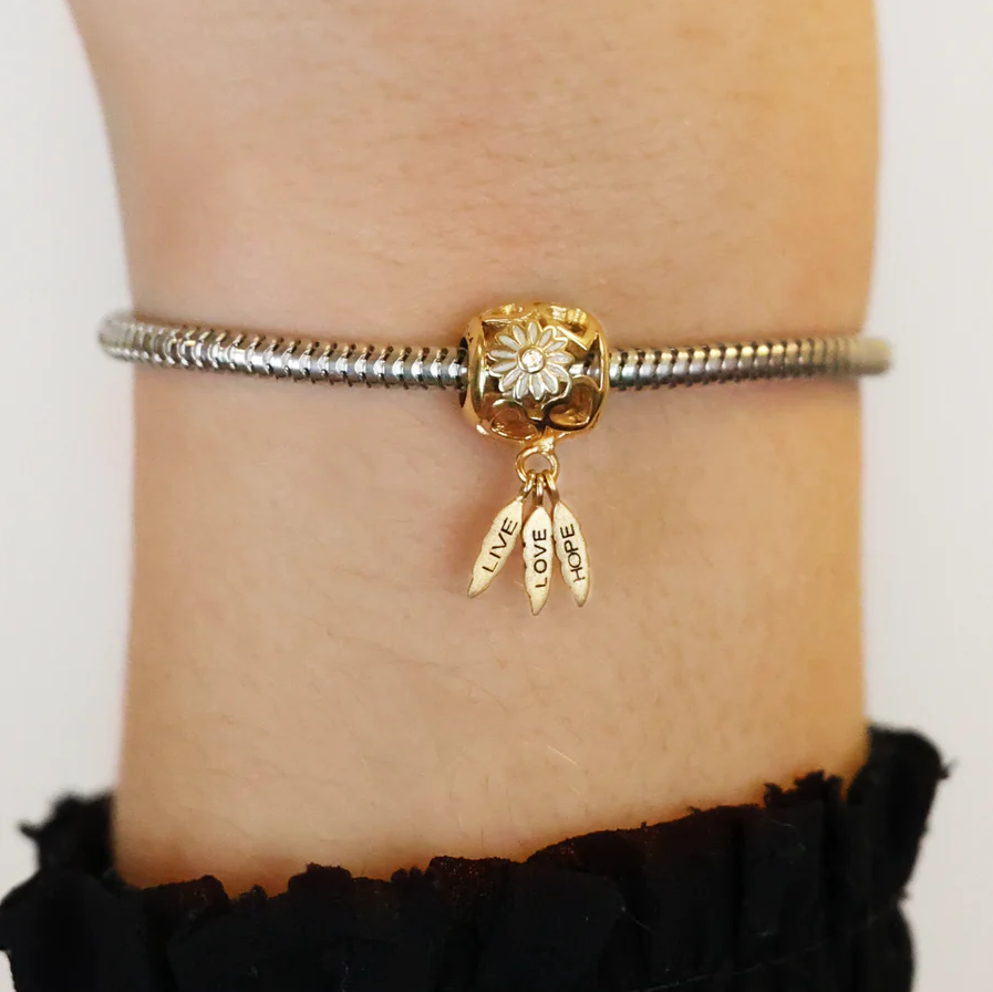 Christina Live Love Hope charm 4 mm i forgyldt sølv – model 623-G255 – billede 7