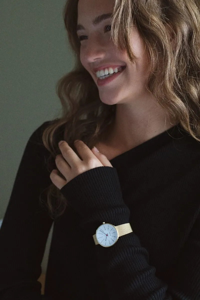 Arne Jacobsen - BANKERS 34 mm doublé ur med meshlænke - Model: 53107-1609