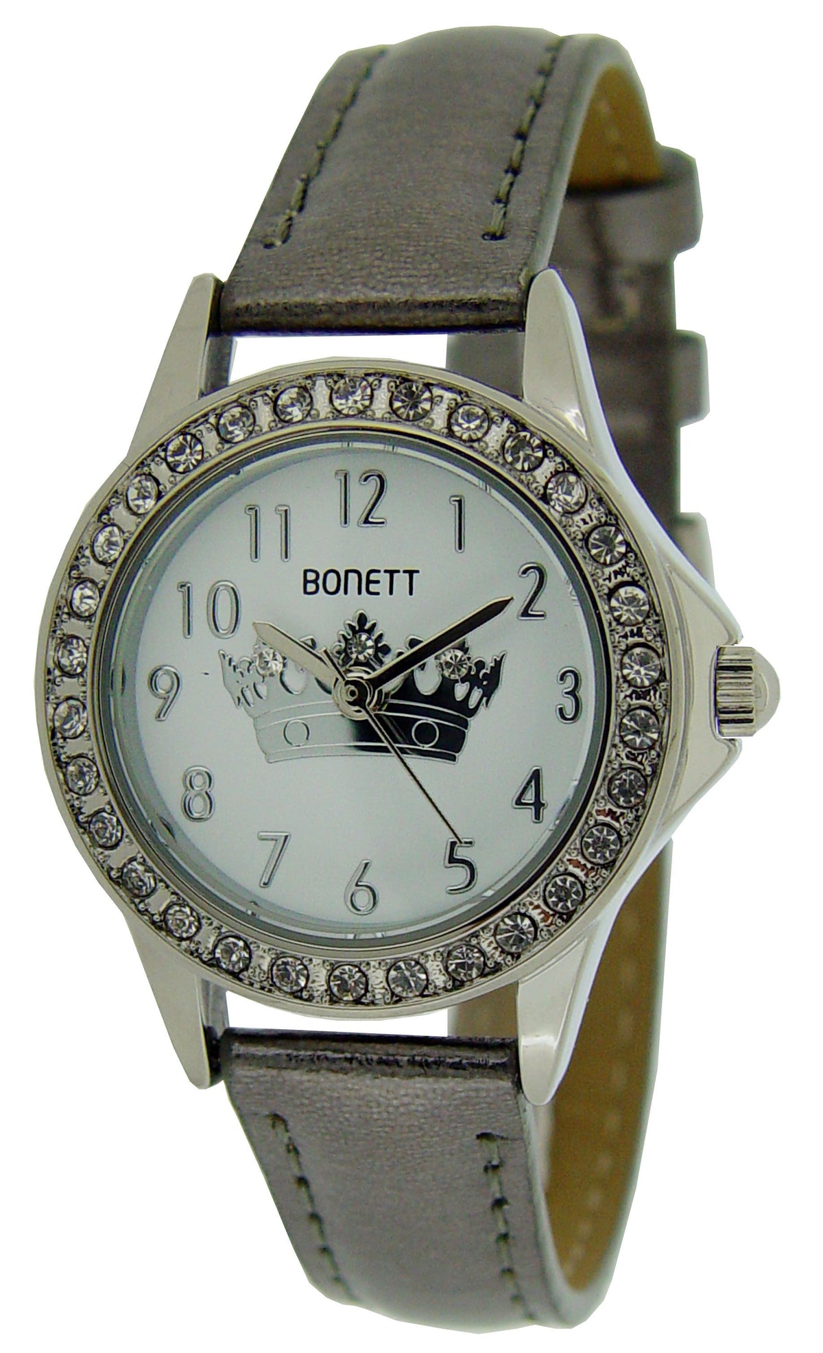 Bonett - børneur med sølvfarvet rem og krone motiv - Model: 1514S
