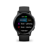 Garmin - Vívoactive® 5 Slate aluminium urkrans med sort urkasse og silikonerem - Model: 010-02862-10